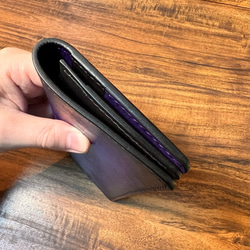 内装染色- 二つ折り長財布 / バイオレット（深紫） 3枚目の画像