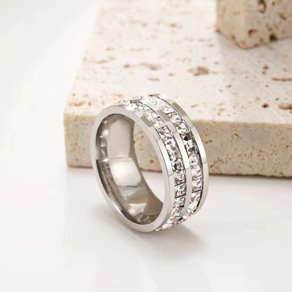 AOI Jewel 指輪 エタニティリング レディース ジルコニア チタン おしゃれ アクセサリー 韓国ファッション 3枚目の画像