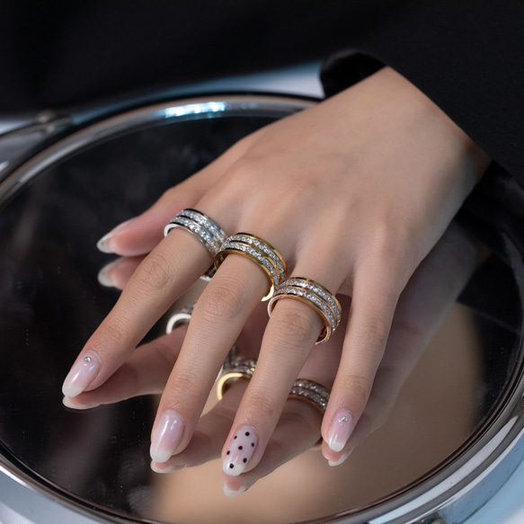 AOI Jewel 指輪 エタニティリング レディース ジルコニア チタン おしゃれ アクセサリー 韓国ファッション 10枚目の画像
