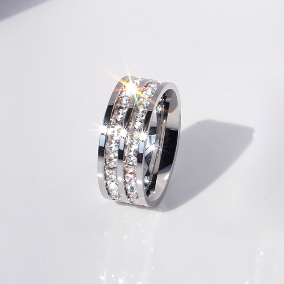 AOI Jewel 指輪 エタニティリング レディース ジルコニア チタン おしゃれ アクセサリー 韓国ファッション 4枚目の画像
