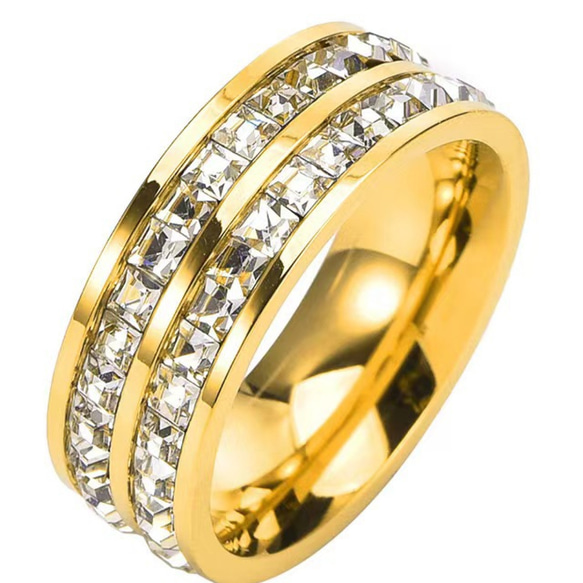 AOI Jewel 指輪 エタニティリング レディース ジルコニア チタン おしゃれ アクセサリー 韓国ファッション 1枚目の画像