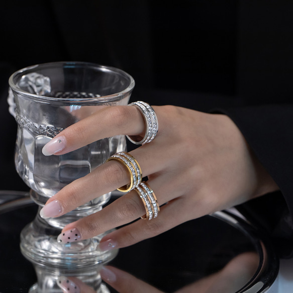 AOI Jewel 指輪 エタニティリング レディース ジルコニア チタン おしゃれ アクセサリー 韓国ファッション 10枚目の画像