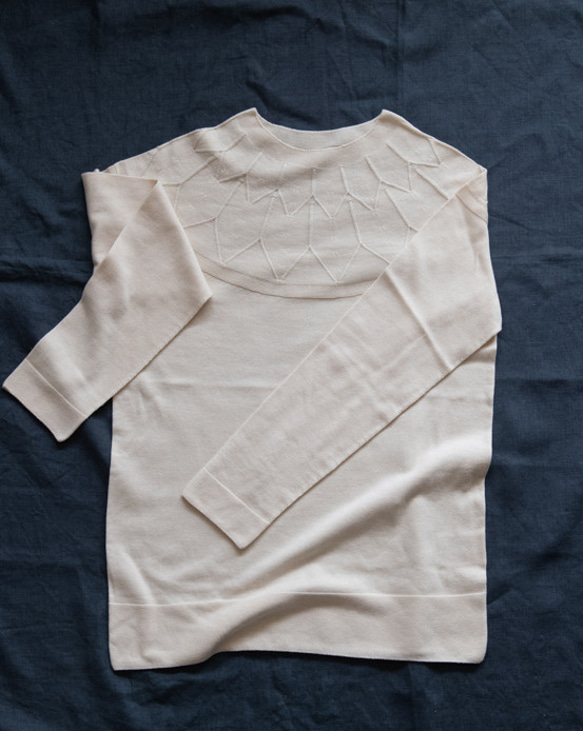 Organic Cotton 織柄ニットプルオーバー【無縫製】 8枚目の画像