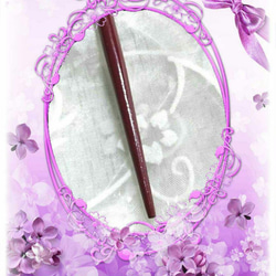 紫＋ゴールド梅花絵付け玉かんざし 4枚目の画像