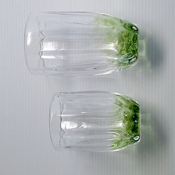 でこぼこ（グリーン系）セット（２個セット）/　吹きガラス　/　グラス・うつわ 10枚目の画像