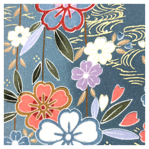 美品 上質 正絹 半幅帯 ブルー 古典 花柄 長尺425センチ 和装小物（帯 ...