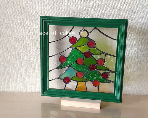 ステンドグラス　X'masパネル ステンドグラスX'masパネル