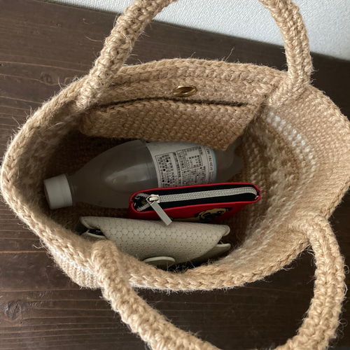 麻ひもで編んだボタン付きかごバッグ かごバッグ Picot 通販