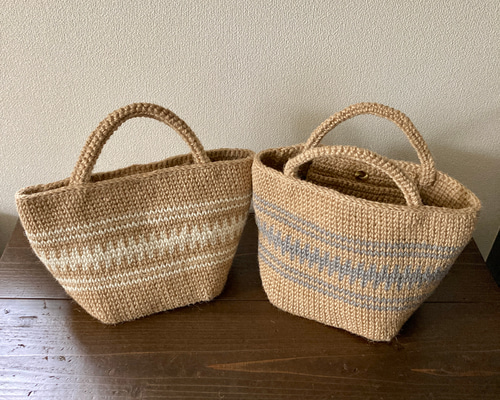 麻ひもで編んだボタン付きかごバッグ かごバッグ Picot 通販