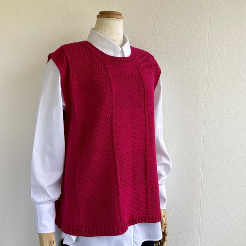 45R アルパカウールミックス ニットベスト ピンク ベビーアルパカ