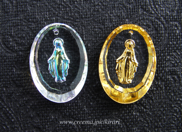 ヴィンテージ　インタリオペンダント ~ Virgin Mary ~ Metalic Gold 4枚目の画像