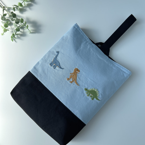 ダイナソー 恐竜 入園入学セット 4点 刺繍 ベージュ ヌビ