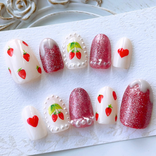 「#期間限定」のおすすめ人気ランキング ネイルチップ（つけ爪） いちごネイル Poco 16460416 通販 Nail ネイルチップ・付け爪
