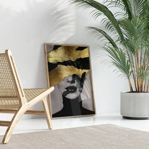 アートポスター モダンゴールド 抽象的 モノクロ 黒金 北欧風
