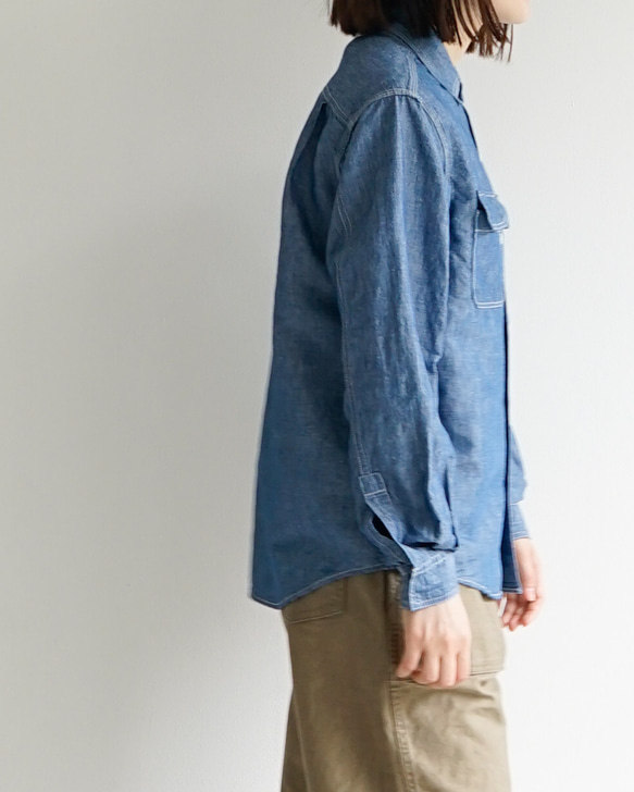 シャンブレーワークシャツ/chambray work shirt/size2 8枚目の画像