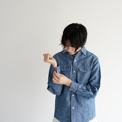 シャンブレーワークシャツ/chambray work shirt/size2 3枚目の画像