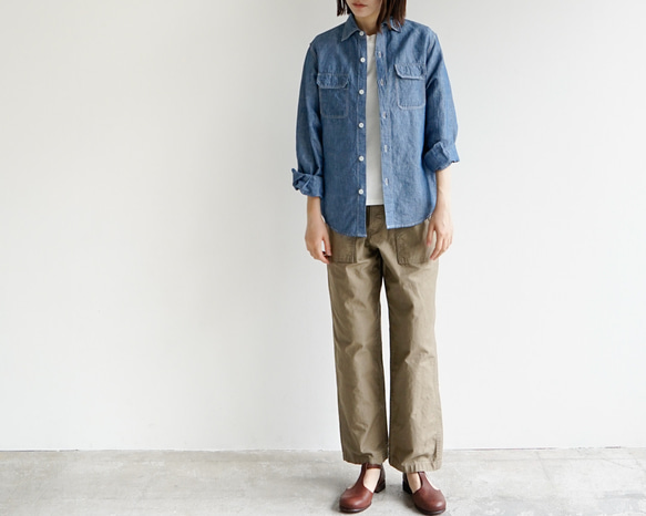 シャンブレーワークシャツ/chambray work shirt/size2 7枚目の画像