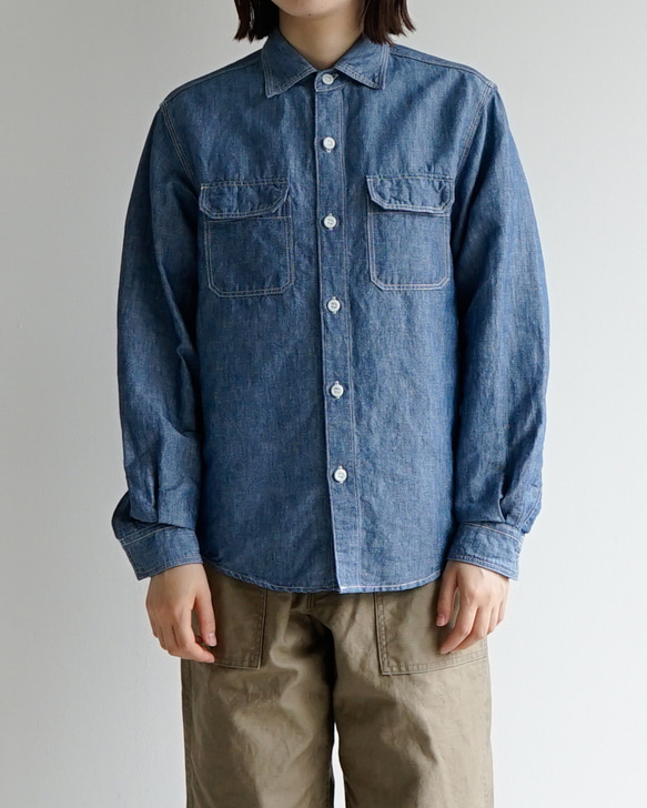 シャンブレーワークシャツ/chambray work shirt/size2 6枚目の画像