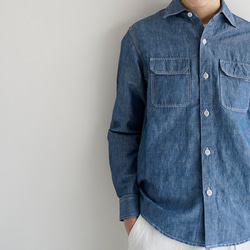 シャンブレーワークシャツ/chambray work shirt/size2 1枚目の画像