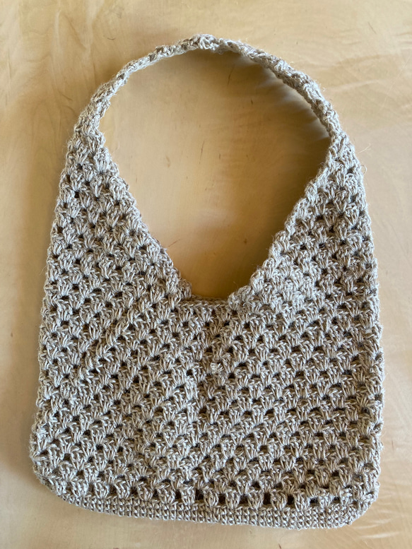 Creema限定　涼しげな手編みショルダーバッグ 2枚目の画像