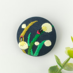 受注制作】バシャーン!シャチの刺繍ブローチor刺繍ヘアゴム 水族館 海