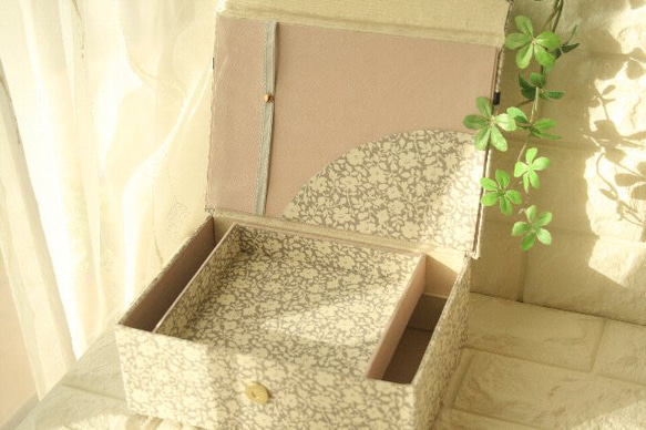 2段　裁縫箱　ソーイングボックス　アクセサリーボックス 　フロリエット 2枚目の画像