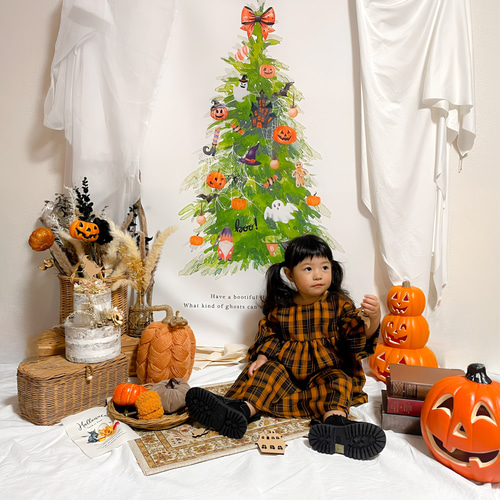 どんぐりアート♡クリスマスタペストリー風オブジェ♡ どんぐりアート うさぎさんのホワイトクリスマス 丸太オブジェ