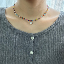 カラフルビーズとペンダントのネックレス 0421f34c6d4373c5518ab6abe87628