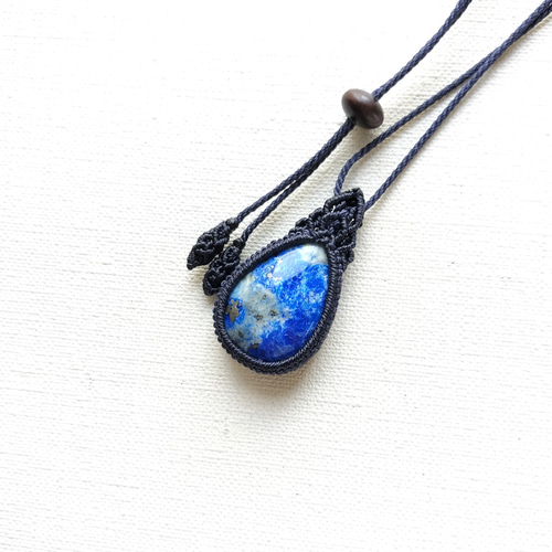 ブルーハックマナイト・マクラメペンダントdr ネックレス・ペンダント