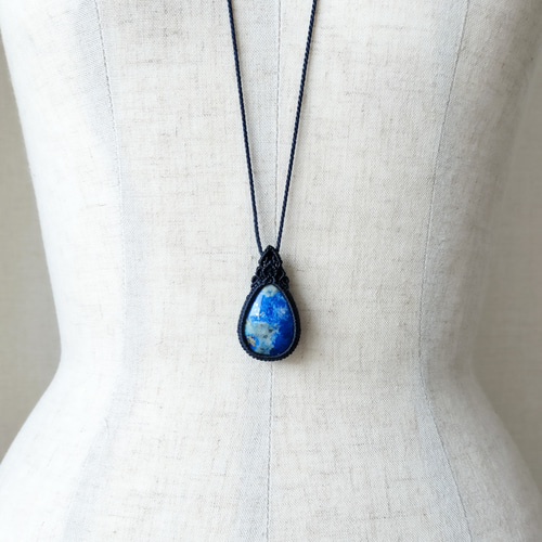 ブルーハックマナイト・マクラメペンダントdr ネックレス・ペンダント