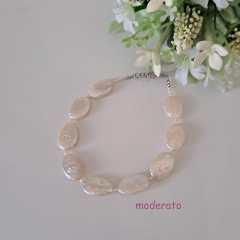 【ホワイト】淡水パールブレスレット　MBL007