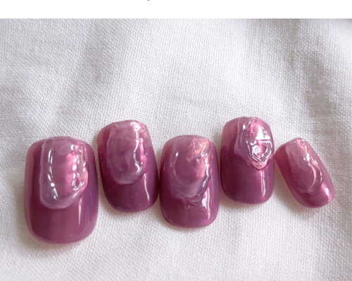 No.329 ネイルチップ　ジェルネイル　葡萄　パープル　ニュアンス　キラキラ No.329 ネイルチップ ジェルネイル 葡萄 パープル ニュアンス