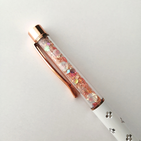 【キラキラ☆ジュエリービーズボールペン〜桜色〜】【簡易ラッピング無料】　さくら　サクラ　桜　ピンク　ボールペン　 3枚目の画像