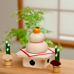 鏡餅　木製　かがみもち　大サイズ　無垢材　門松　三宝　お正月　正月飾り 4枚目の画像