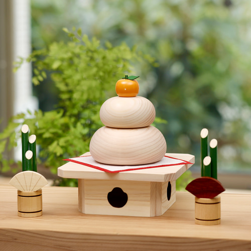 鏡餅 木製 かがみもち 大サイズ 無垢材 門松 三宝 お正月 正月飾り