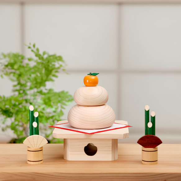 鏡餅　木製　かがみもち　大サイズ　無垢材　門松　三宝　お正月　正月飾り 2枚目の画像