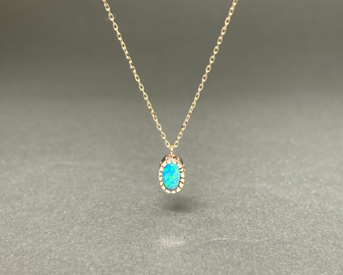 美品　天然ブラックオパール　ネックレス K18☆天然ブラックオパールネックレス☆ オーストラリア