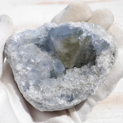 天然石 約285g約80mmセレスタイト(マダガスカル産)クラスター原石結晶ぎっしり天青石[ce-230827-01] 18枚目の画像