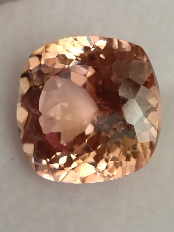 再販　キラキラ輝くパパラチアサファイアルース　ルーズクッションカット　11.65ct 3枚目の画像