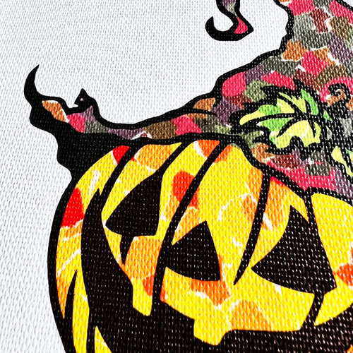 アートパネル】Halloween -パンプキン- 【切り絵×ちぎり絵