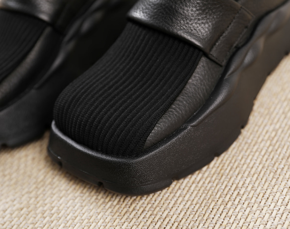 23 秋冬新款女式真皮鞋獨特鞋厚底淺口鞋 22 厘米-25.5 厘米 2 色 #806⭐免運費⭐ 第17張的照片