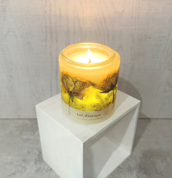 Botanical flower candle(ローズYE) LEDティーライトキャンドル付き 送料無料 6枚目の画像