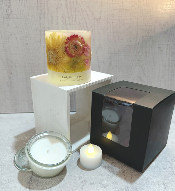 Botanical flower candle(ガーベラYE) LEDティーライトキャンドル付き 送料無料 7枚目の画像