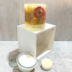 Botanical flower candle(ガーベラYE) LEDティーライトキャンドル付き 送料無料 3枚目の画像