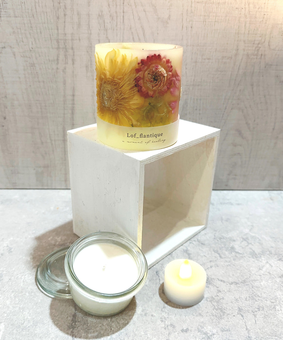 Botanical flower candle(ガーベラYE) LEDティーライトキャンドル付き 送料無料 3枚目の画像