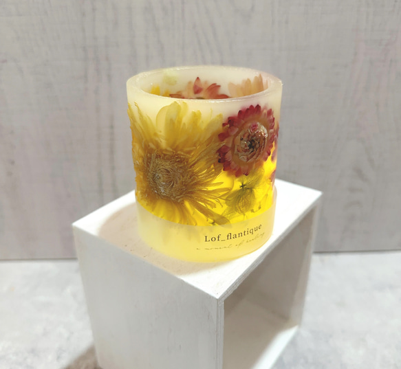 Botanical flower candle(ガーベラYE) LEDティーライトキャンドル付き 送料無料 5枚目の画像