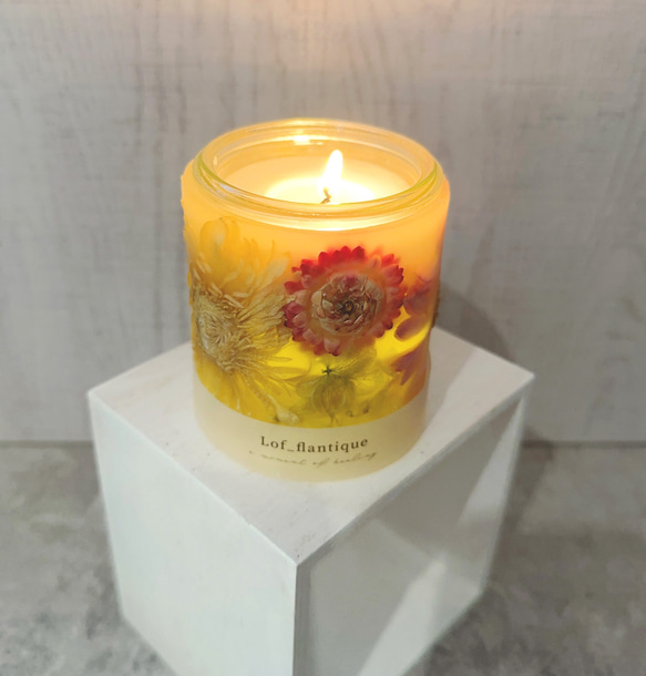 Botanical flower candle(ガーベラYE) LEDティーライトキャンドル付き 送料無料 6枚目の画像