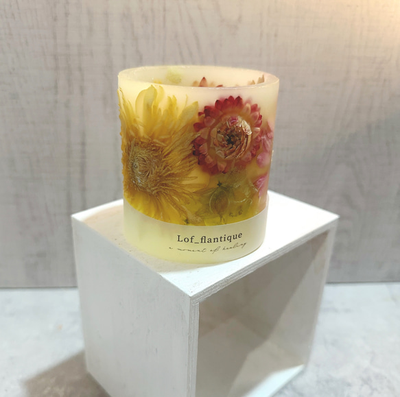 Botanical flower candle(ガーベラYE) LEDティーライトキャンドル付き 送料無料 2枚目の画像