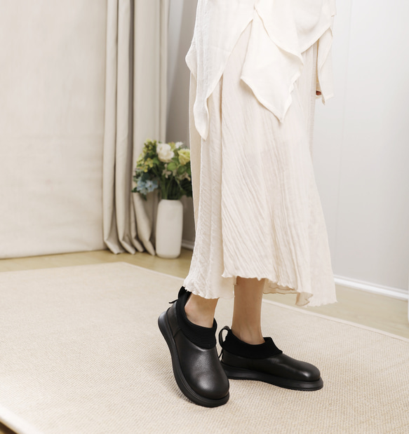 23 秋冬新款女式真皮鞋獨特高跟鞋 22 厘米-25.5 厘米 2 色 #807⭐免運費⭐ 第15張的照片