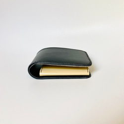 究極のシンプルを追求した本革の二つ折り財布【ブラック】【送料無料】 3枚目の画像